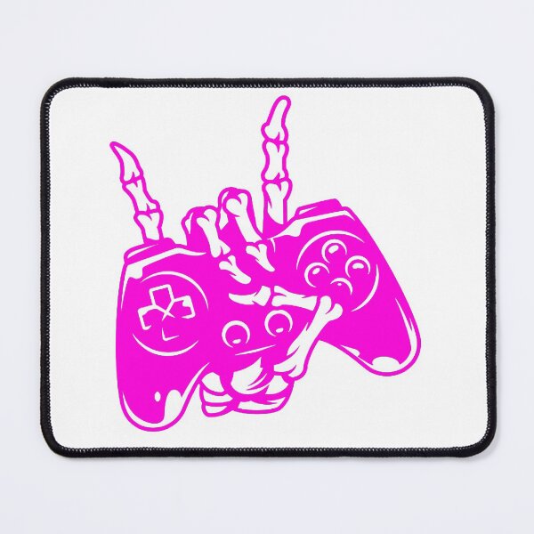 Item preview, Copy of Vintage Monochrome Gaming Gamepad Held by Skeleton Hand Pink designed and sold by WearWolfDesigns.