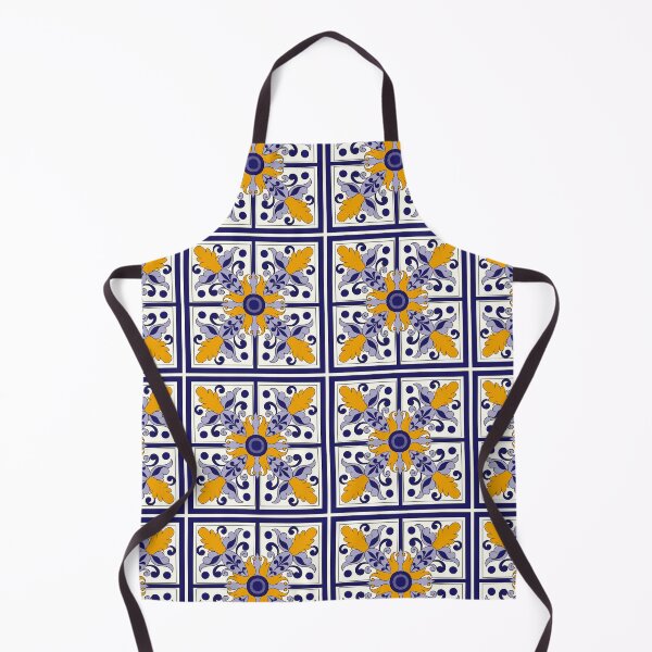 Item preview, Moroccan Tile Pattern - Yellow and Blue - Detailed Block Print Design, simple pattern designed and sold by SemDesigns1.