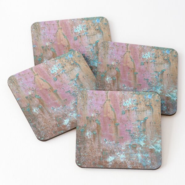 Item preview, Abstract turquoise flowers on colorful rusty background designed and sold by Anna Lemos.