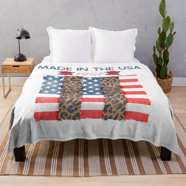 Item preview, Estampado de leopardo de la bandera americana Hecho en los Estados Unidos rosas 1968- Hecho en 1968 designed and sold by Designs Of all kinds.