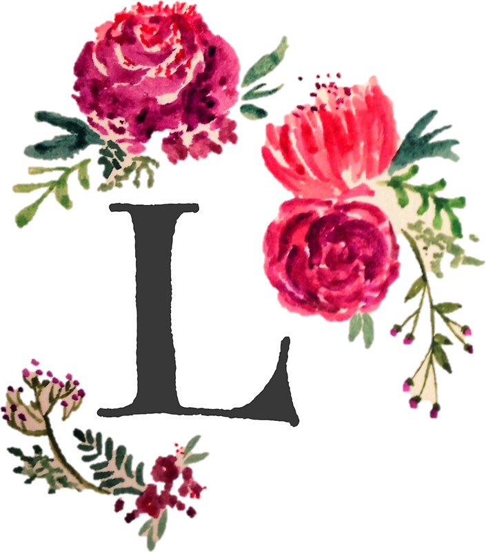 Download "Floral Monogram Watercolor Letter L" Stickers by ...