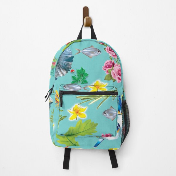 Item preview, Decorative pattern with fish, flowers and herbs designed and sold by Special-Ninja.
