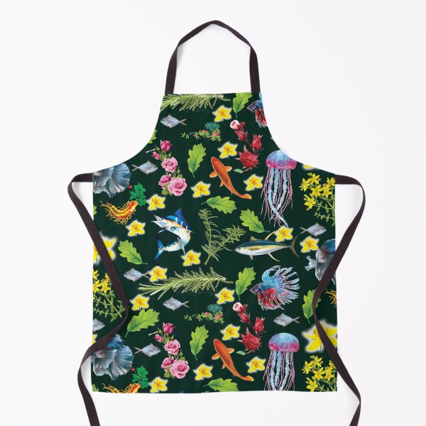 Item preview, Decorative pattern with fish, flowers and herbs designed and sold by Special-Ninja.