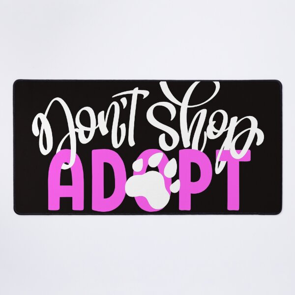 Item preview, Dont Shop Adopt with Paw Print White + Pink designed and sold by WearWolfDesigns.