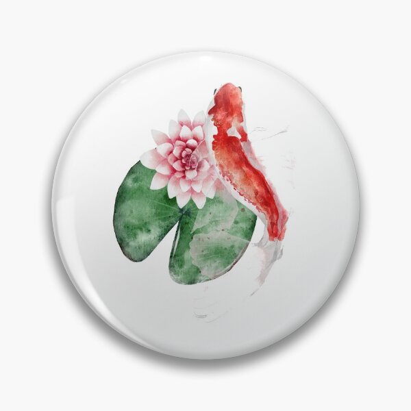 Item preview, Koi Fish  in Lily Pads Watercolor Pattern designed and sold by TheMinnie.