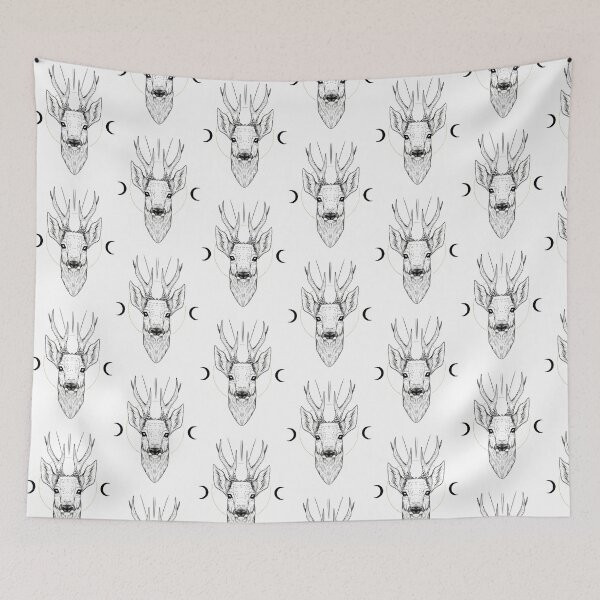 Item preview, Witchy roe deer ink illustration  designed and sold by Elliezart.
