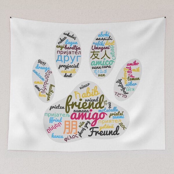 Item preview, Dog Paw Friend Word In Many Languages designed and sold by Almdrs.