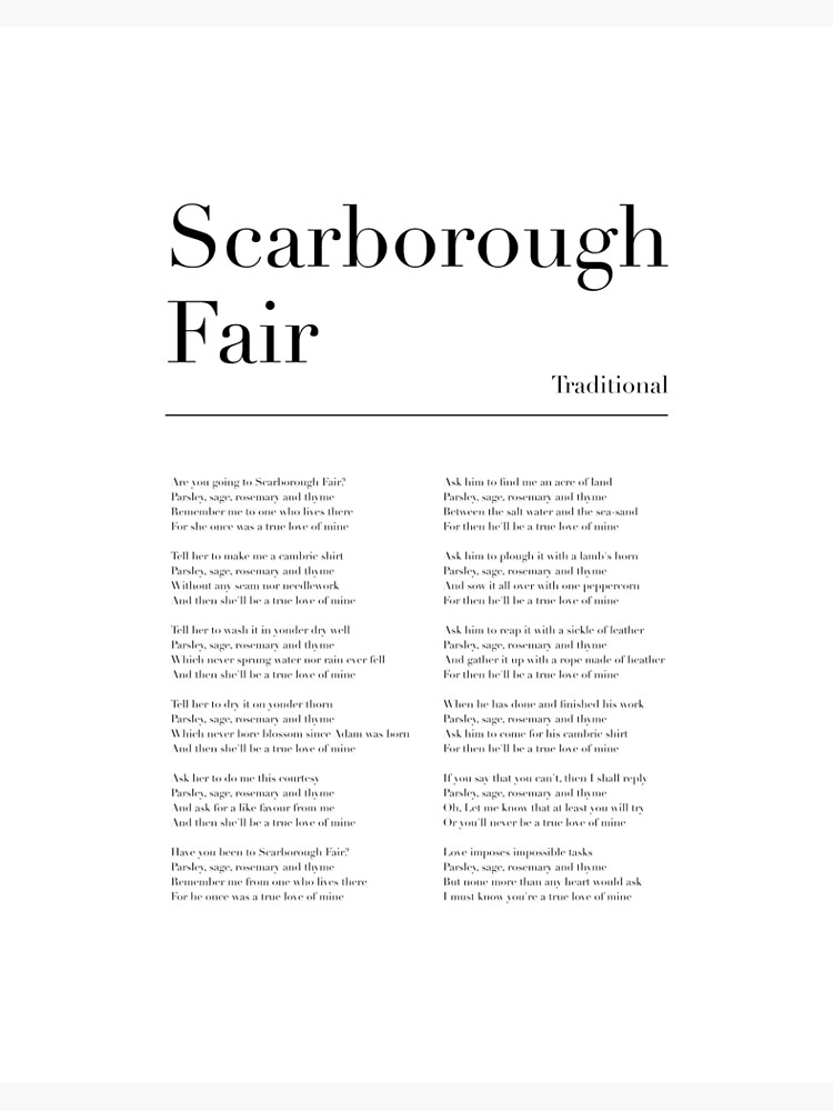 Scarborough Fair Lyrics | Sticker