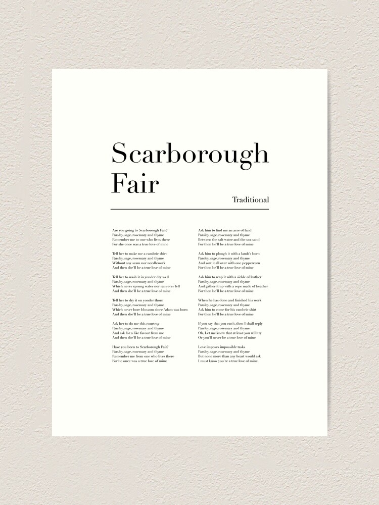Song: Scarborough Fair / Canticle written by Paul Simon, Art