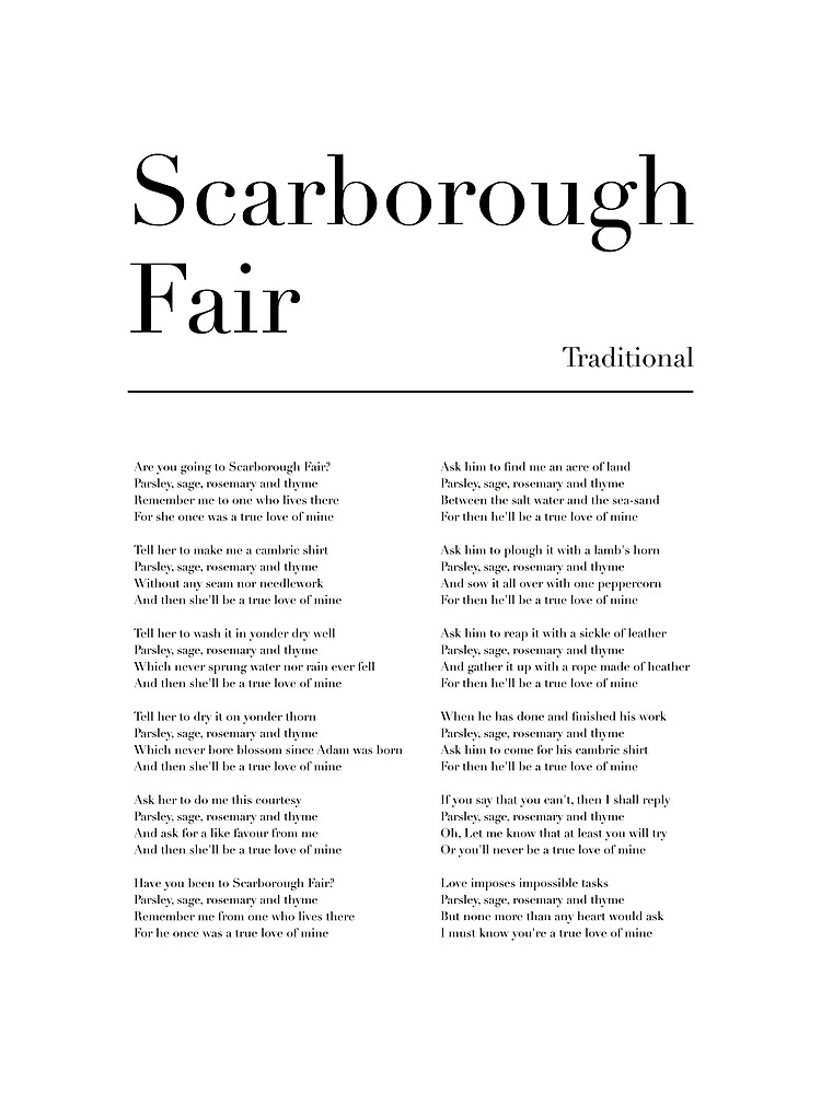 Traditional – Scarborough Fair Lyrics