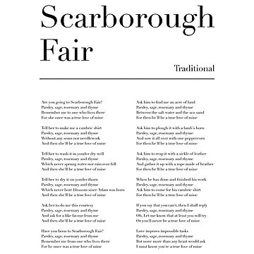 Scarborough Fair by Simon and Garfunkel - Song Lyric Art