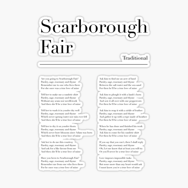 Scarborough Fair Lyrics - Follow Lyrics