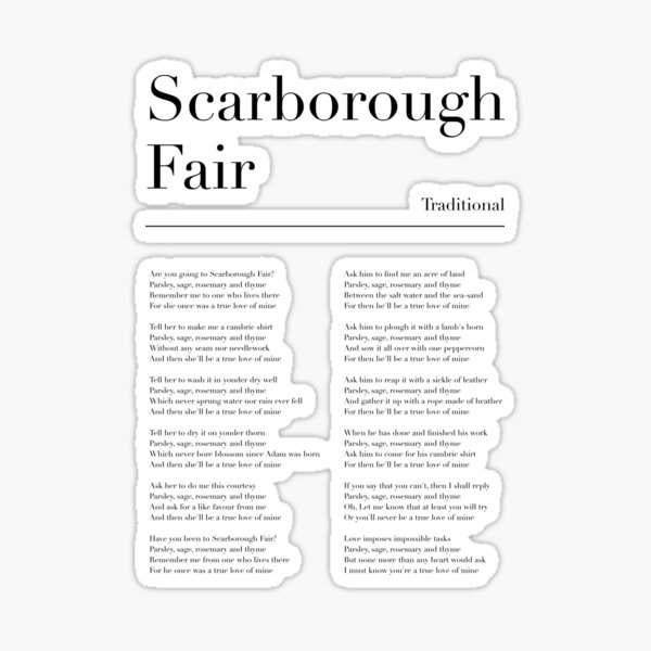 Traditional – Scarborough Fair Lyrics