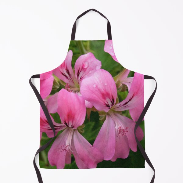 Pink Geranium (Pelargonium) Flowers Apron
