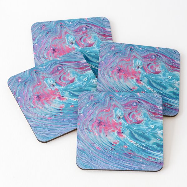 Item preview, Blue Pink Purple Abstract Acrylic Pour Art designed and sold by Adelle Smith.