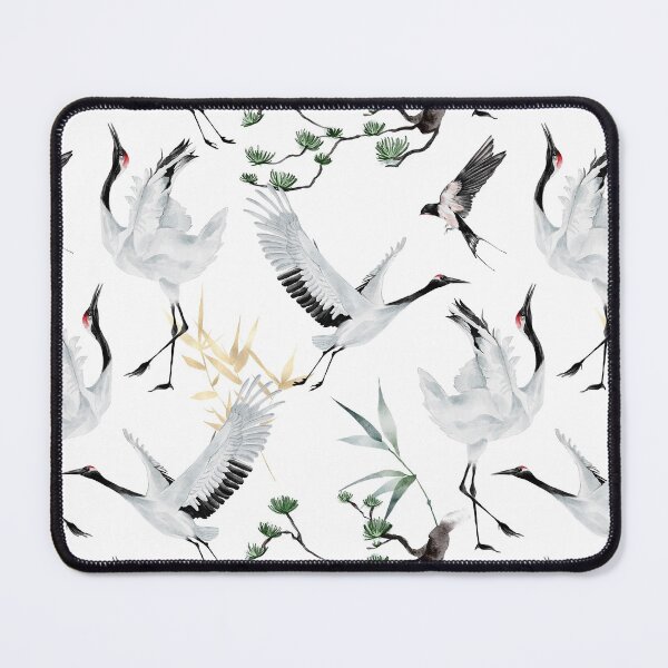 Item preview, Red Crown Crane Watercolor Pattern designed and sold by TheMinnie.