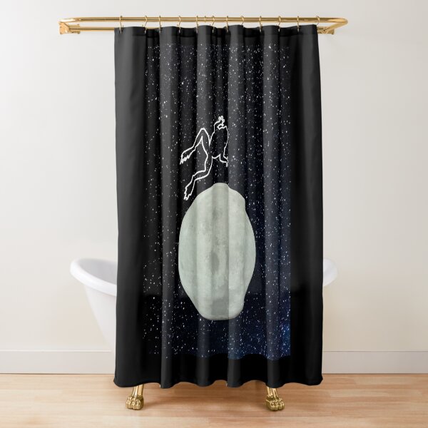 Frog jumping Over The Moon Shower Curtain