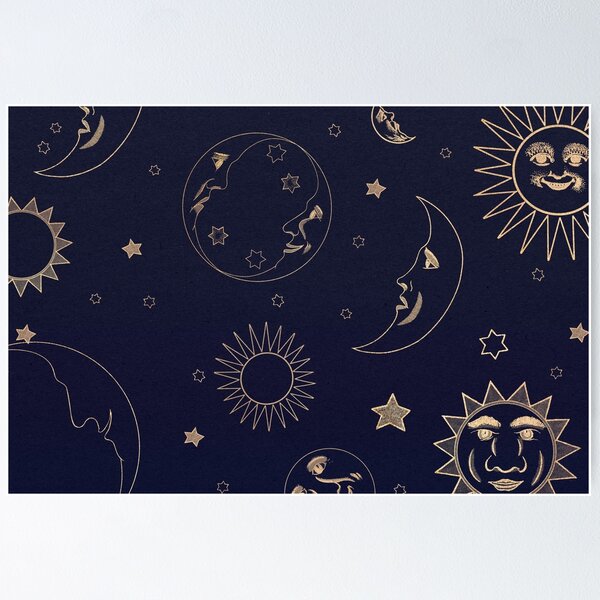 Item preview, Gold celestial sun, moon and stars designed and sold by spelina.