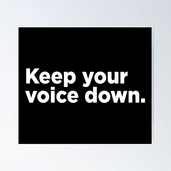 "Keep Your Voice Down 2" Poster for Sale by Memefy Redbubble