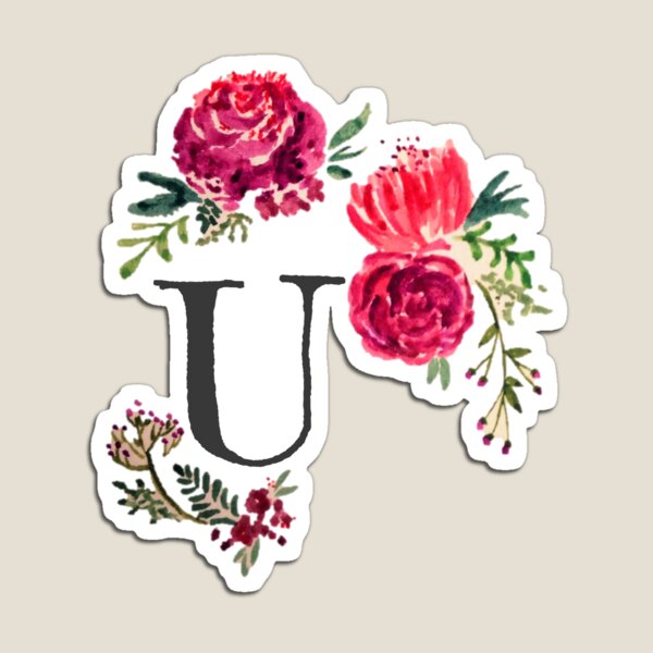 Artikelvorschau, Blumenmonogramm-Aquarell-Buchstabe U entworfen und verkauft von SaraLoone.