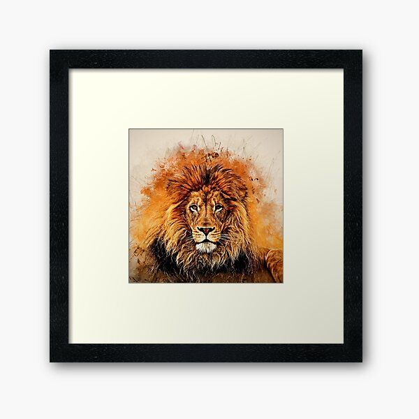 Liquid Lion Framed Art Print