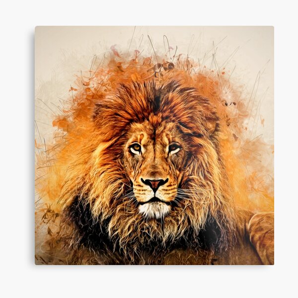 Liquid Lion Metal Print