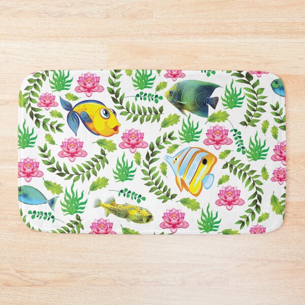 Item preview, Decorative pattern with fishes, flowers, and herbs designed and sold by Special-Ninja.