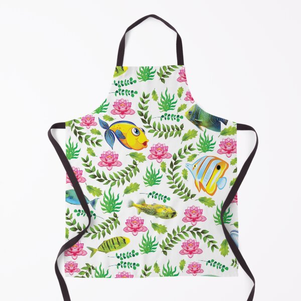 Item preview, Decorative pattern with fishes, flowers, and herbs designed and sold by Special-Ninja.