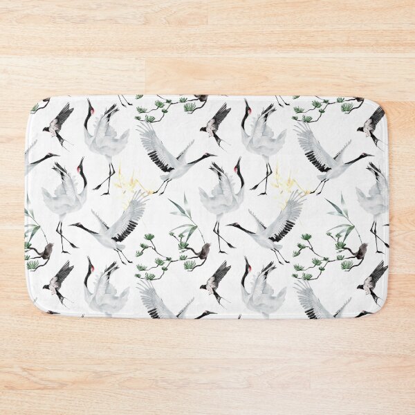 Item preview, Red Crown Crane Watercolor Pattern designed and sold by TheMinnie.