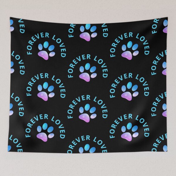 Item preview, Forever Loved with Dog Paw Print Blue designed and sold by SiriusArtWorks.