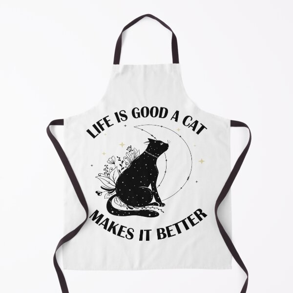 Item preview, Life Is Good A Cat Makes It Better Black cat with flowers & moon & stars designed and sold by FreeMood.