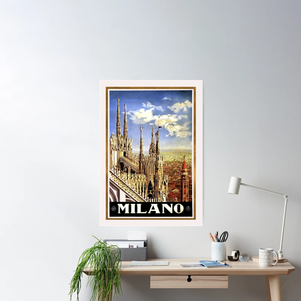 Vintage Milan Travel Advertisement - Milano Art Reproduction Poster for  Sale by molamode