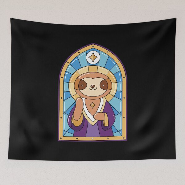 Item preview, Sloth Church Window Catholic figure Stained Glass designed and sold by NeXore.