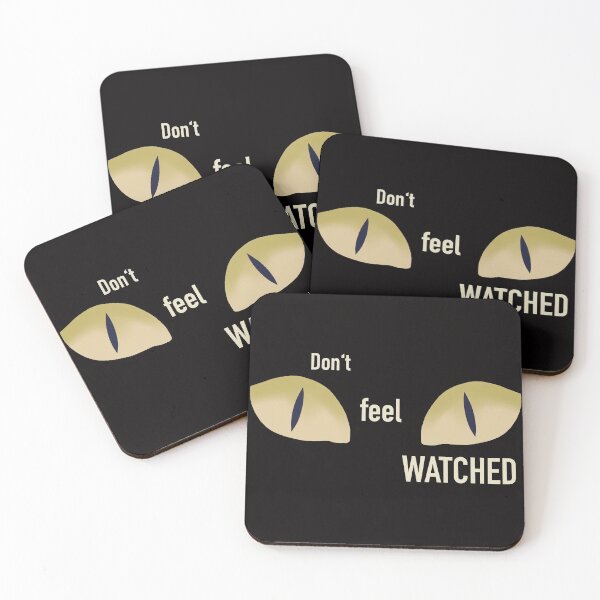 Item preview, Creepy Cat Eyes with „Don‘t feel watched“ - Halloween - Light Yellow designed and sold by nabeArtist.