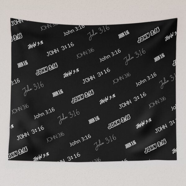Item preview, John 3:16 Bible Scripture Random Text (White|Black) designed and sold by hyproinc.