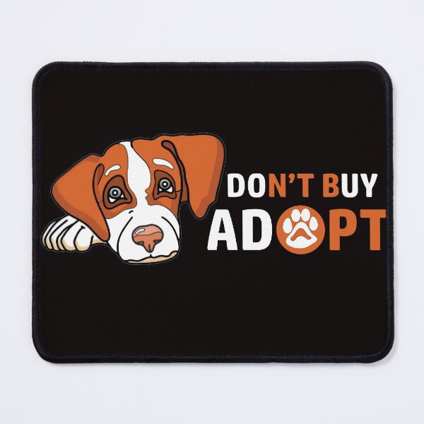 Item preview, Dont Buy Adopt Adoption! - With Sad Laying Dog - Brown + White designed and sold by WearWolfDesigns.
