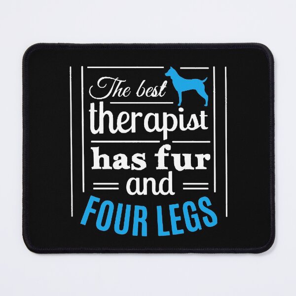 Item preview, The Best Therapist Has Fur and Four Legs - Trendy quote typographical White + Blue designed and sold by WearWolfDesigns.