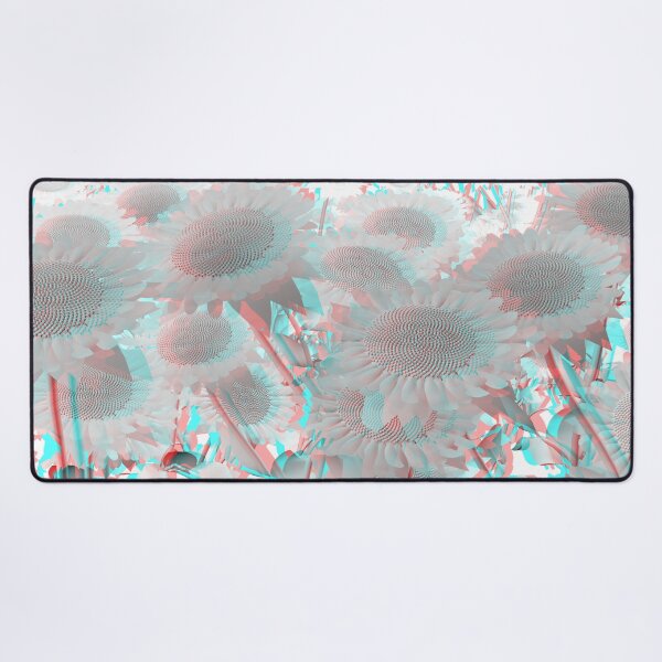 Item preview, Albino Sunflowers (3D Anaglyph Red/Cyan Stereoscopic Color Shift) designed and sold by hyproinc.