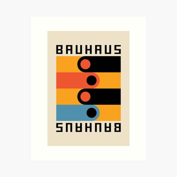 Item preview, Bauhaus homage Modern Gallery Abstract Colorful Shape Minimalist Print designed and sold by AtelierDiKoko.