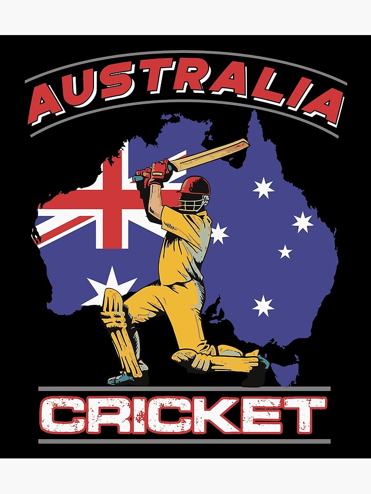 "Australian Batsman Shirt Australia Aussie Cricket Cup Fan" Poster for