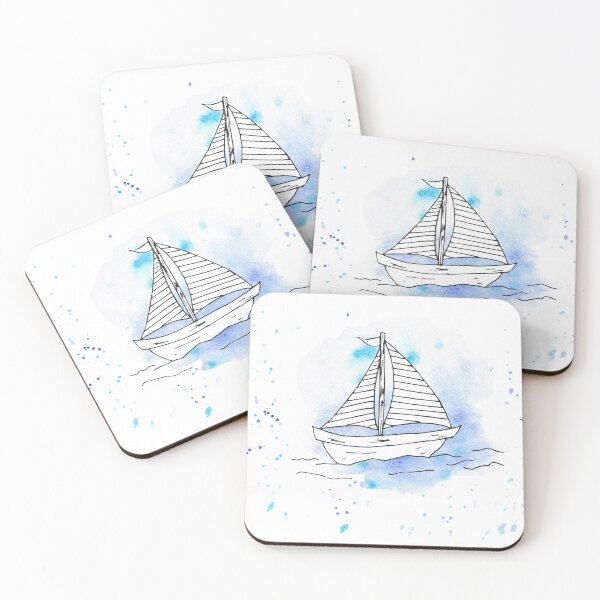 Item preview, Watercolor boat designed and sold by wunderfamily.