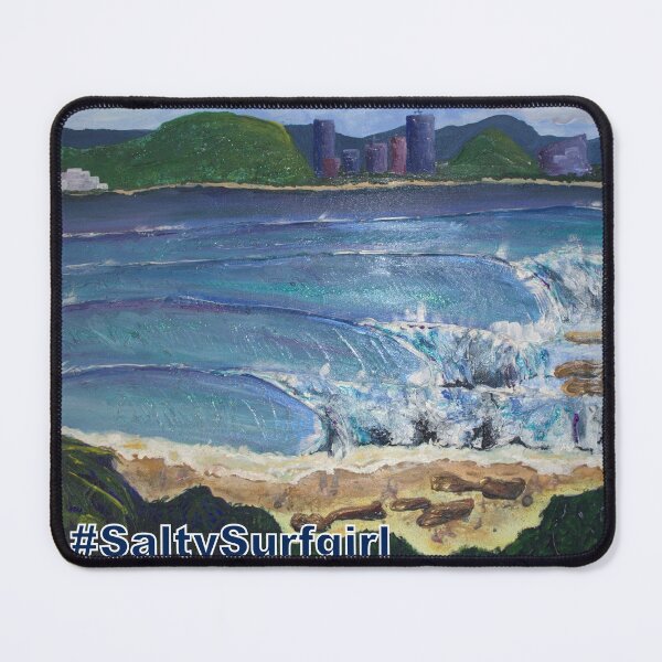 Item preview, Rainbow bay painting with #saltysurfgirl designed and sold by SaltySurfgirl.