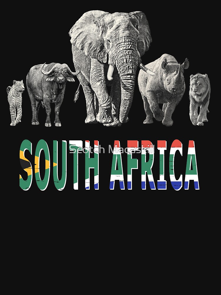 Africas Big Five South Africa Pride Wildlife T Shirt For Sale By Scotch Redbubble Big 8418