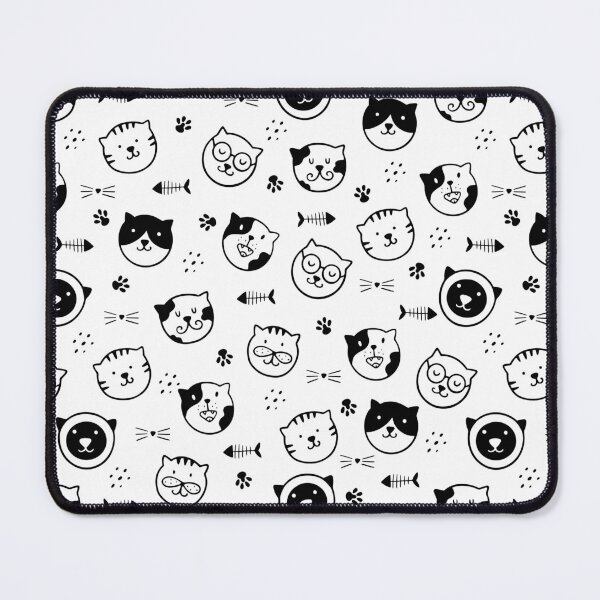 Item preview, A Bunch of Kitty's Making A Pattern Of Cats (Simple White and Black Design) Cat Pattern designed and sold by PandaSoul.