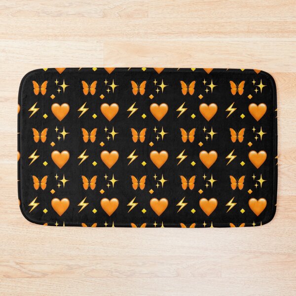 Item preview, Orange Butterfly Heart Stars Pattern  | HappyFaceCo | Black designed and sold by HappyFaceCo.