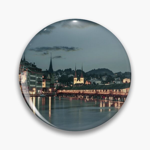 Item preview, Chapel bridge in Lucerne by night, Switzerland designed and sold by Mikołaj Niemczewski.