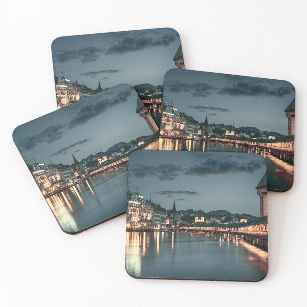 Item preview, Chapel bridge in Lucerne by night, Switzerland designed and sold by Mikołaj Niemczewski.
