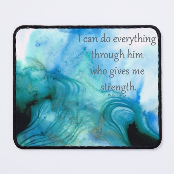 Item preview, He Gives Me Strength - Blue Bible Verse Abstract Art - Sharon Cummings designed and sold by Sharon Cummings Art.
