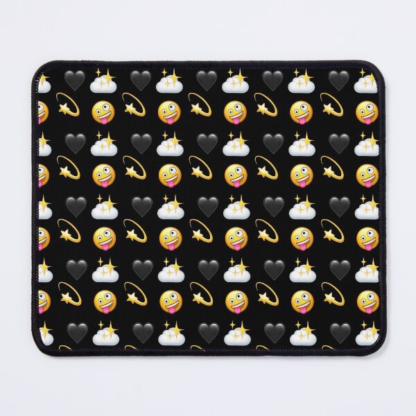 Item preview, Black Heart Stars Silly Smiles Pattern | HappyFaceCo | Black designed and sold by HappyFaceCo.