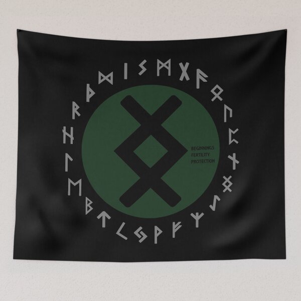 Item preview, Green Inguz Futhark Rune | Viking Symbol designed and sold by Depic Spirit.